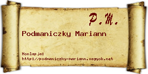 Podmaniczky Mariann névjegykártya
