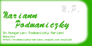mariann podmaniczky business card